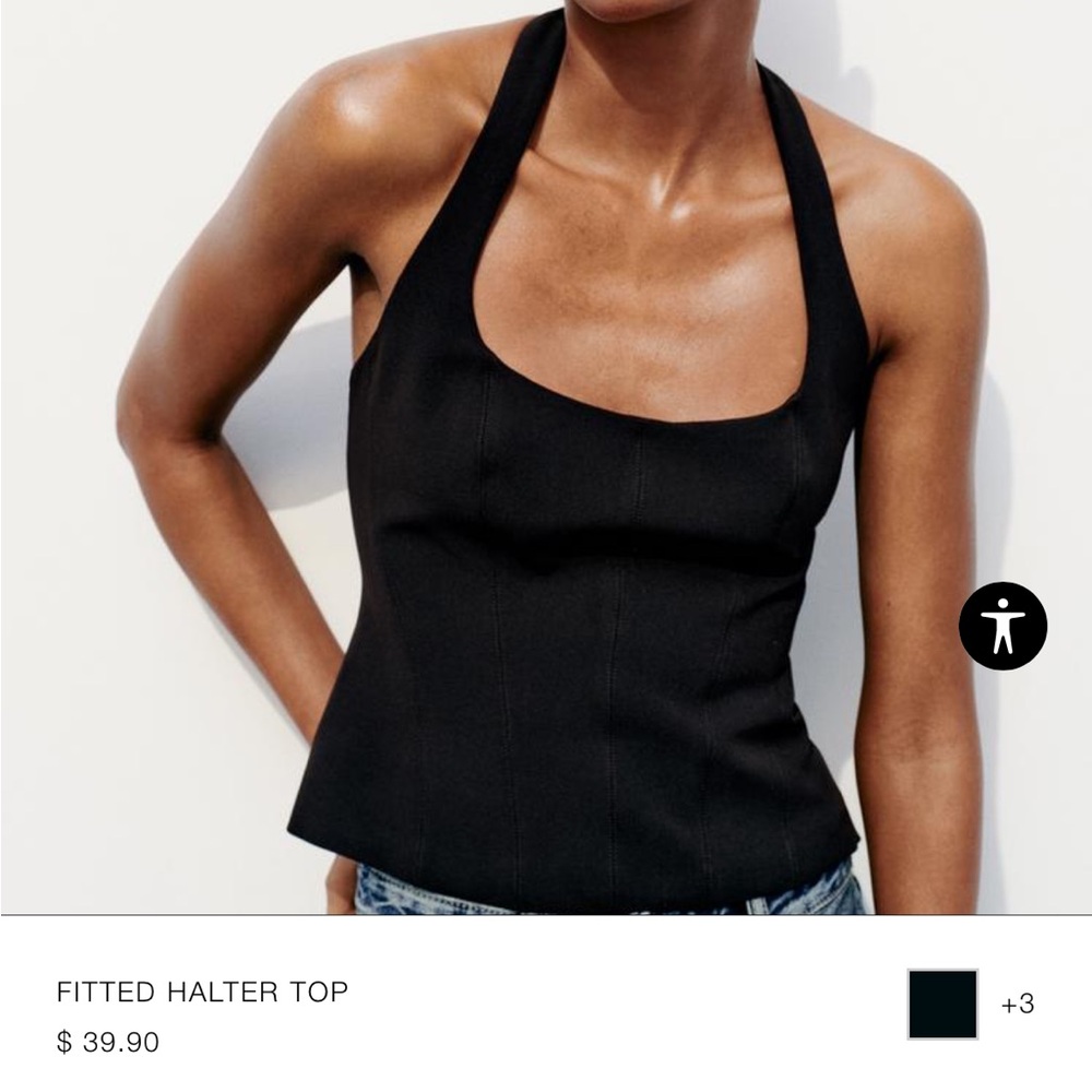 Zara fitted halter top - brand new/size small